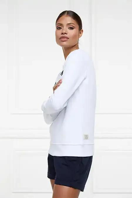 Women Sweatshirts Holland Cooper Varsity Crew White Women Sweatshirts Holland Cooper Varsity Crew White