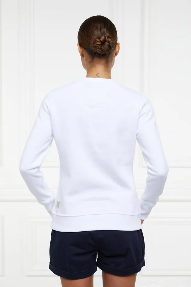 Women Sweatshirts Holland Cooper Varsity Crew White Women Sweatshirts Holland Cooper Varsity Crew White