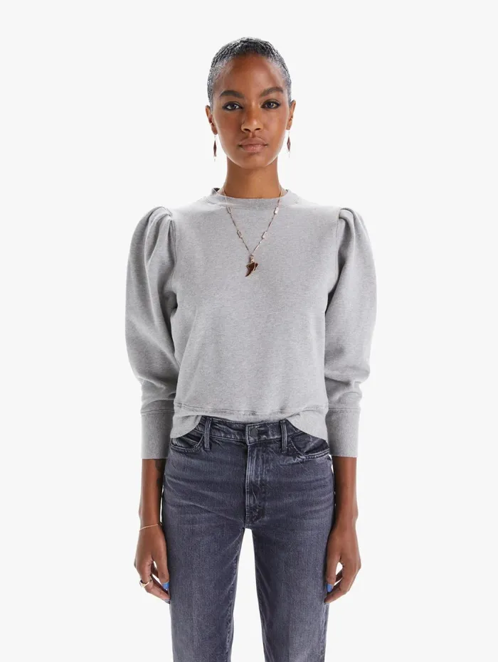 Women Sweatshirts Mother Denim The Curve Ball Heather Grey