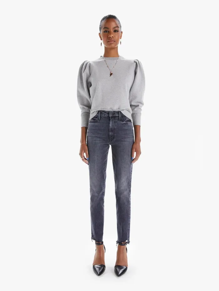 Women Sweatshirts Mother Denim The Curve Ball Heather Grey