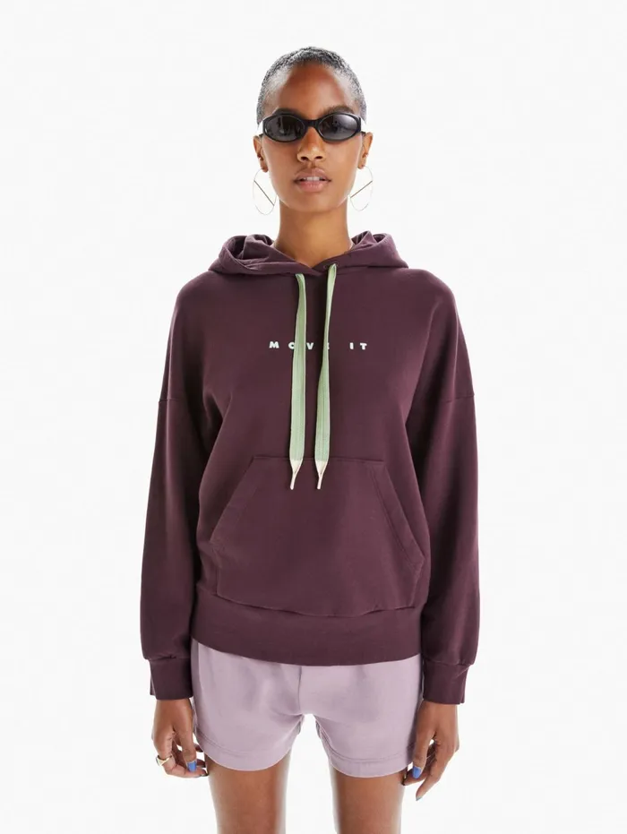 Women Sweatshirts Mother Denim The Whip It Hoodie Dark Purple