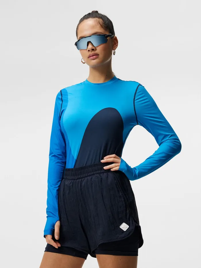 Women Swirl Top Long Sleeve JL Navy JLindeberg Base and Mid Layers