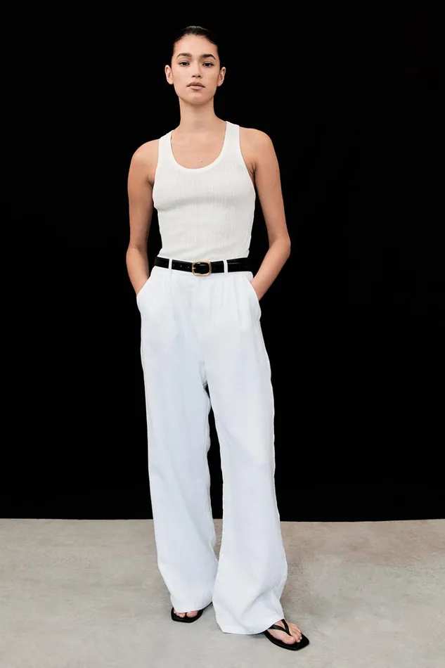 Women Tanks DISSH ALMA WHITE TEXTURED SCOOP KNIT TANK