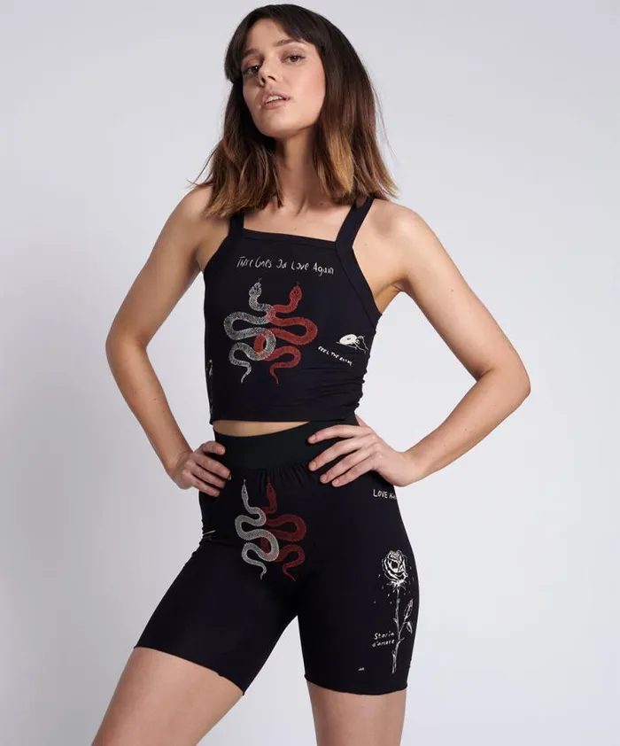 Women TATTOO BIKE SHORTS One Teaspoon Bottoms