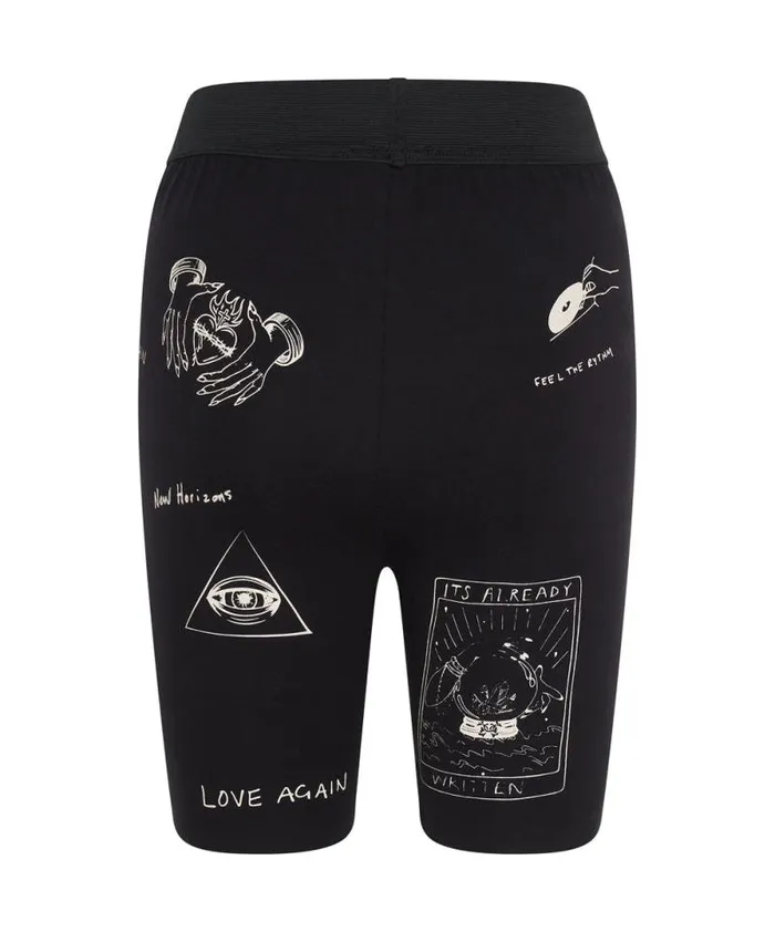 Women TATTOO BIKE SHORTS One Teaspoon Bottoms Women TATTOO BIKE SHORTS One Teaspoon Bottoms