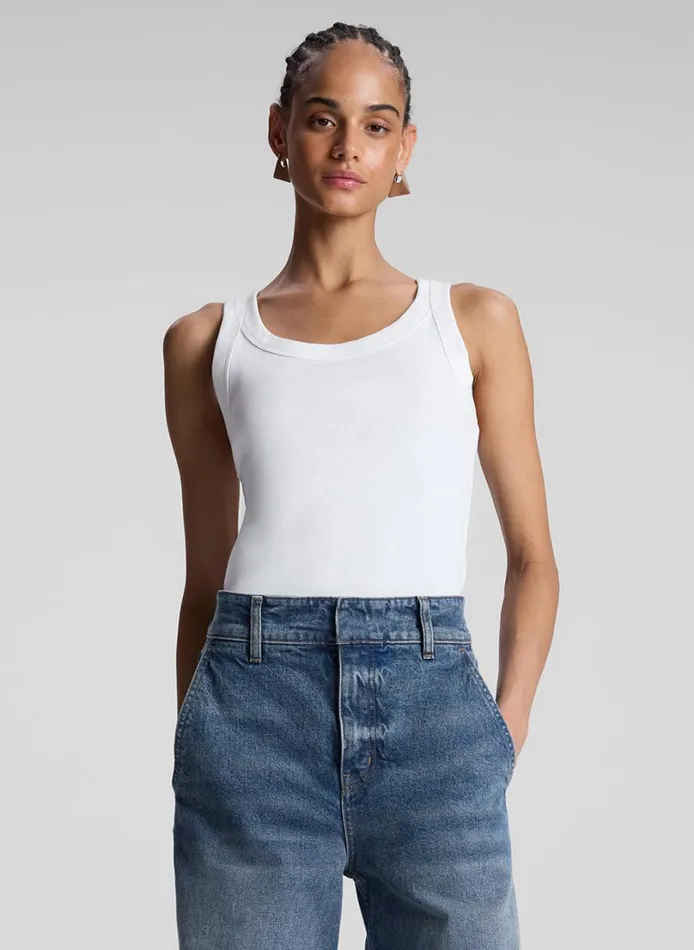 Women Tees and Tanks ALC Kai Cotton Rib Tank White