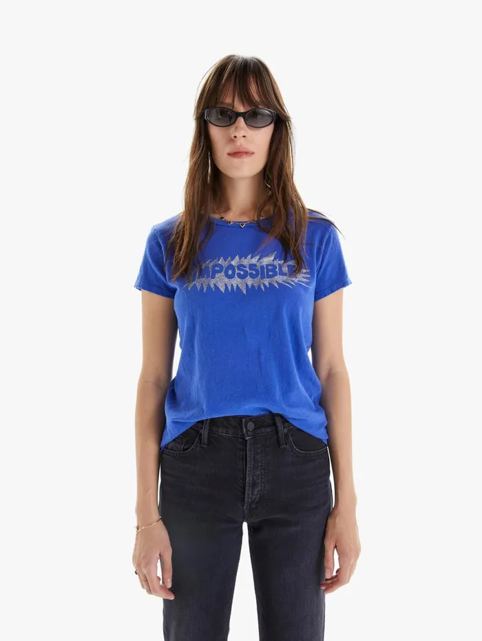 Women Tees Mother Denim The Boxy Goodie Goodie Bright Blue