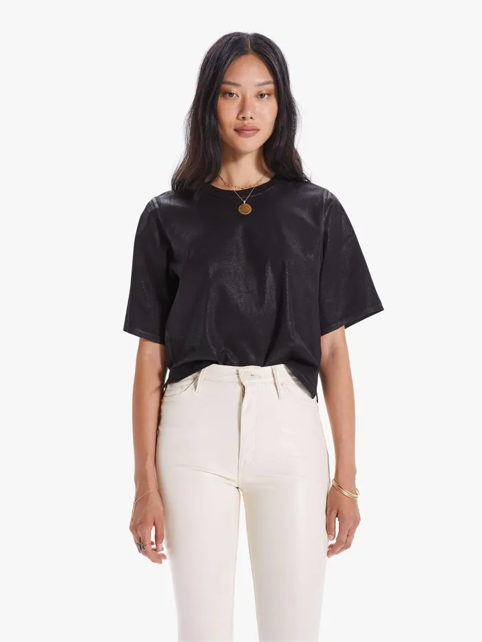 Women Tees Mother Denim The Funnel Crop Black