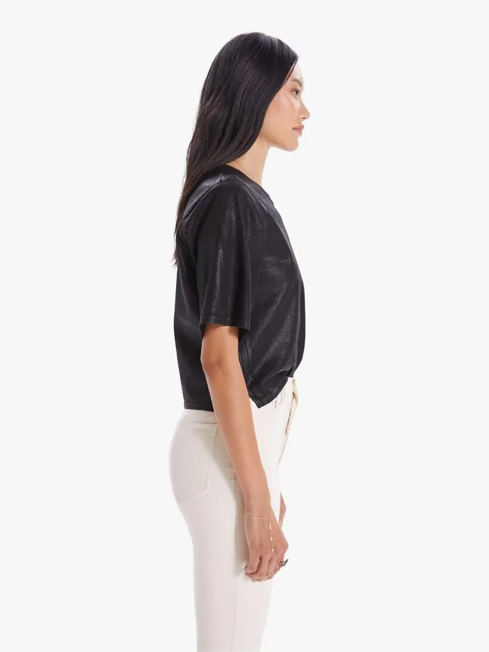 Women Tees Mother Denim The Funnel Crop Black