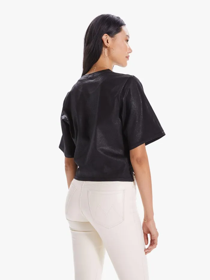 Women Tees Mother Denim The Funnel Crop Black