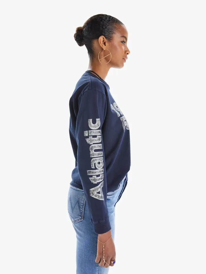 Women Tees Mother Denim The LS Slouch Blue