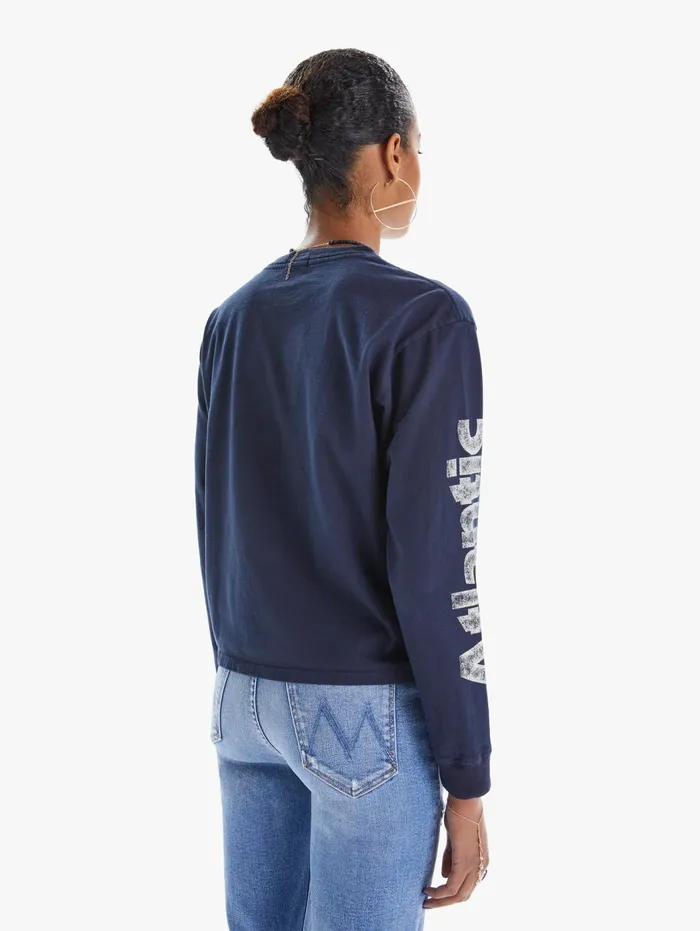 Women Tees Mother Denim The LS Slouch Blue