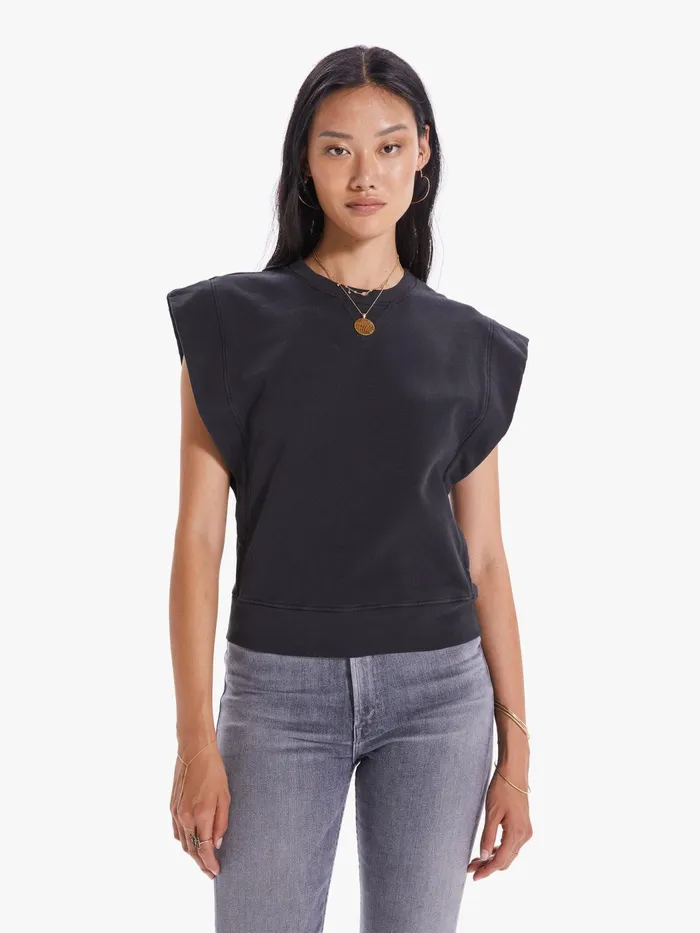 Women Tees Mother Denim The Sleeveless Slugger Black