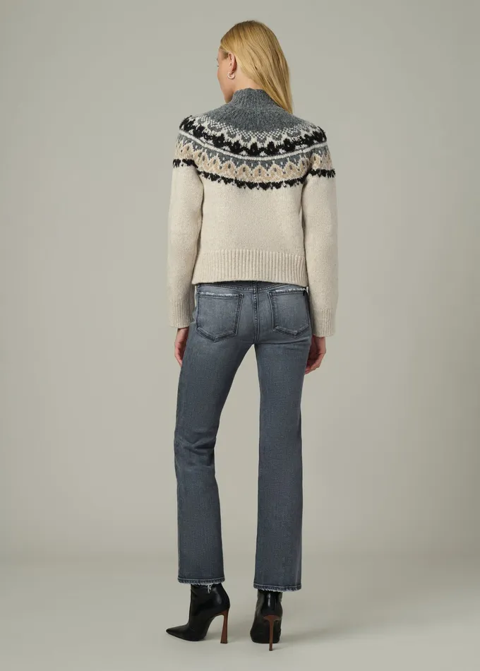 Women THE CELESTE FAIR ISLE SWEATER Oatmeal Charcoal Fair Isle Sweaters Joe8217s Jeans