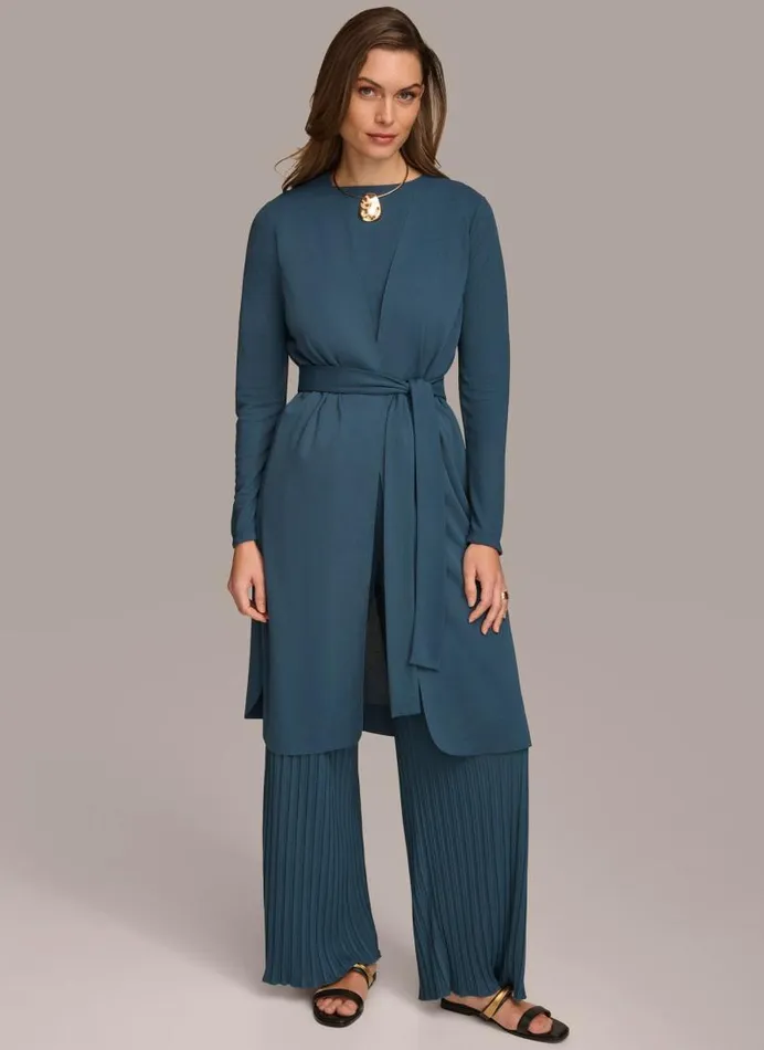Women TIE WAIST CARDIGAN Tide Donna Karan New York Sweaters And Tops