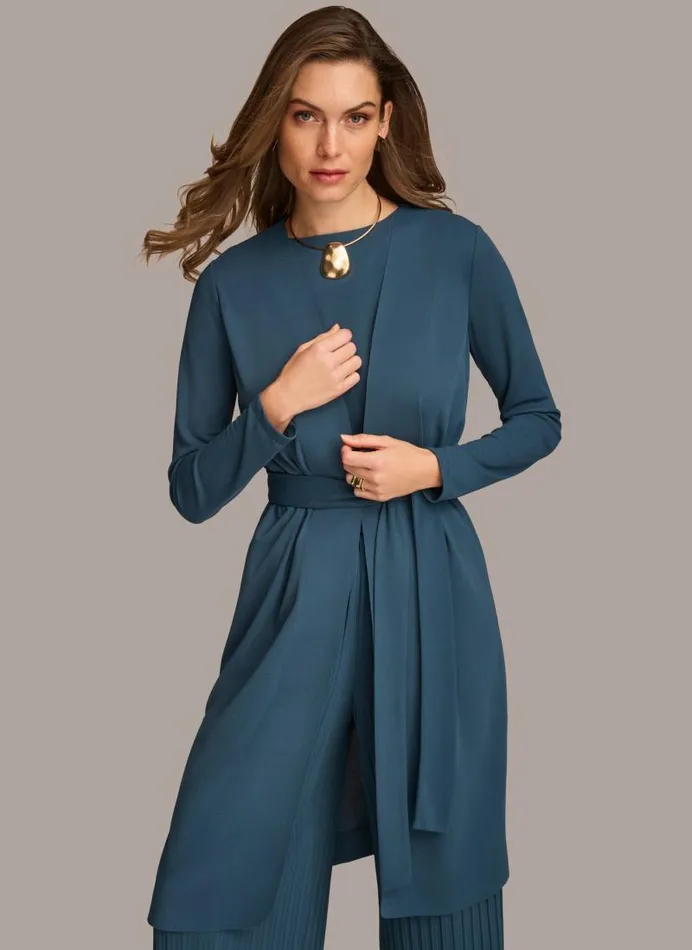 Women TIE WAIST CARDIGAN Tide Donna Karan New York Sweaters And Tops