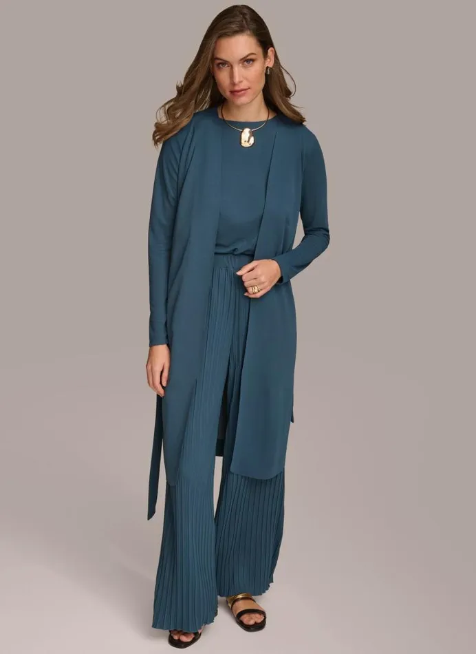 Women TIE WAIST CARDIGAN Tide Donna Karan New York Sweaters And Tops