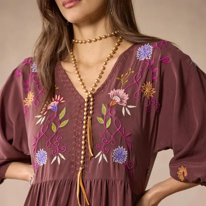 Women Toni Embroidered Dress Decadent Chocolate Sundance Catalog Dresses and Jumpsuits