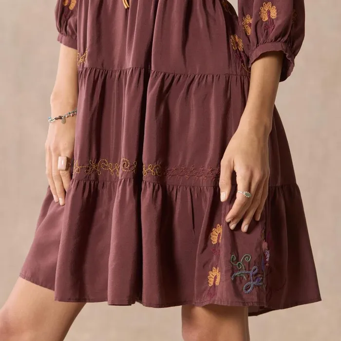 Women Toni Embroidered Dress Decadent Chocolate Sundance Catalog Dresses and Jumpsuits