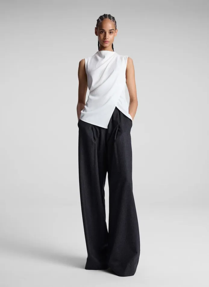 Women Tops ALC Amira Ruched Sleeveless Top Off White