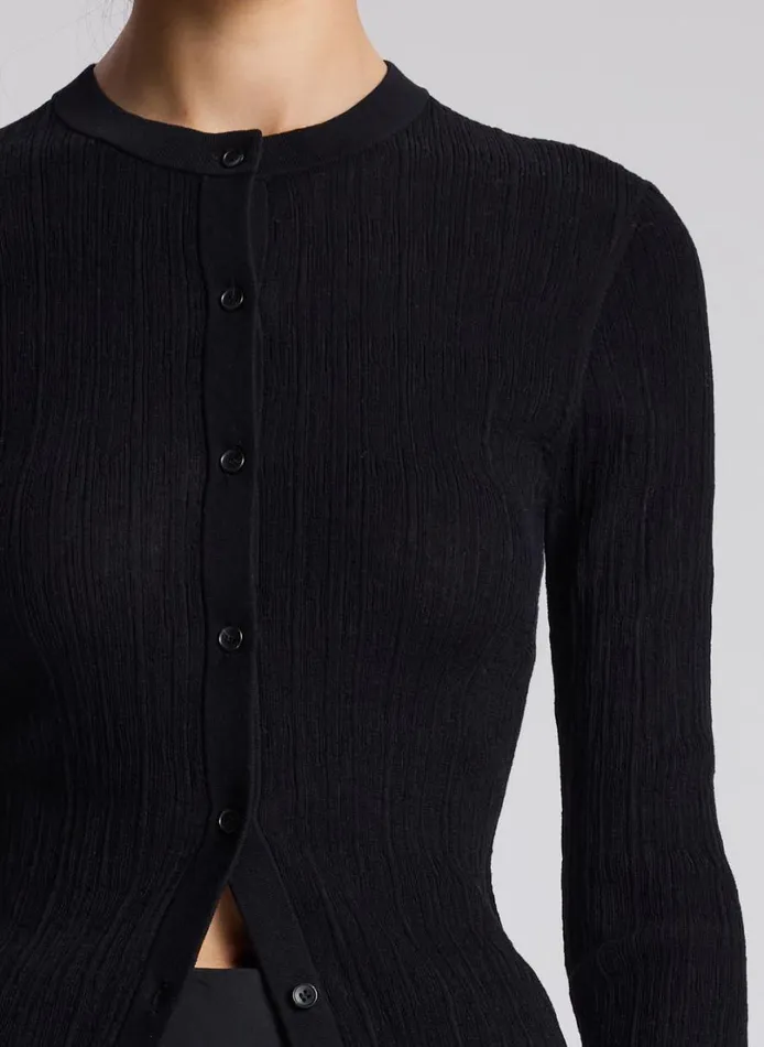 Women Tops ALC Fisher Fine Cotton Cardigan Black