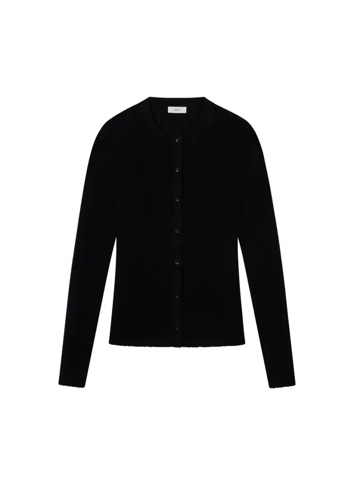 Women Tops ALC Fisher Fine Cotton Cardigan Black