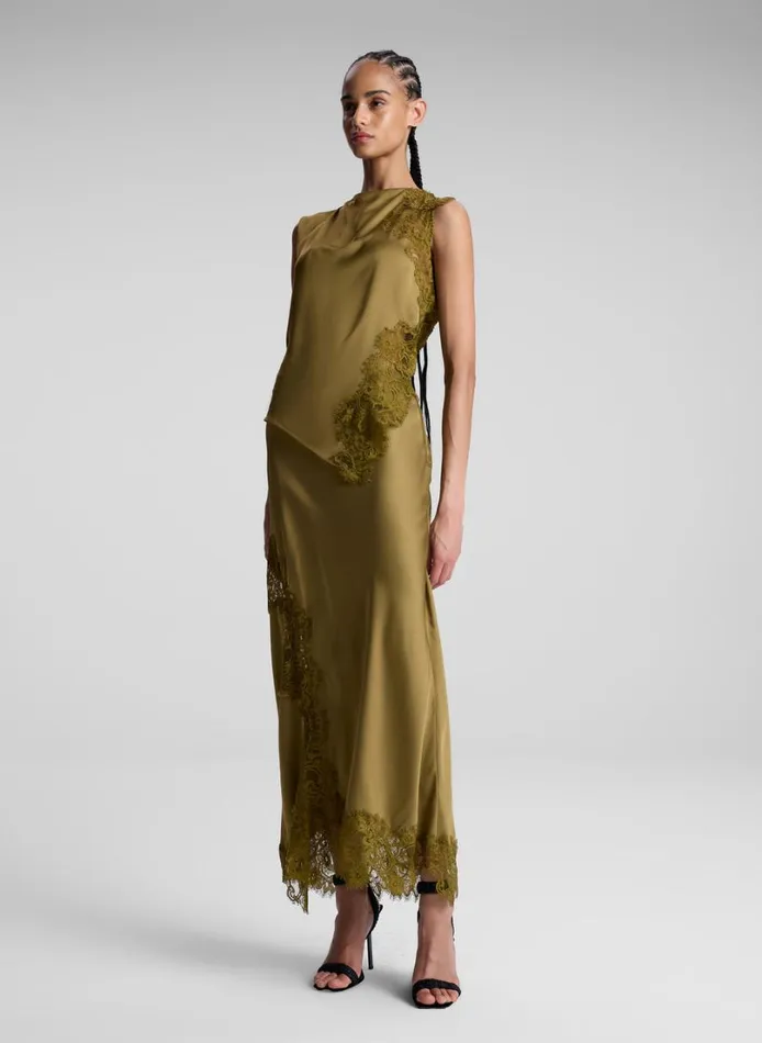 Women Tops ALC Gracie Satin And Lace Sleeveless Top Pyrite