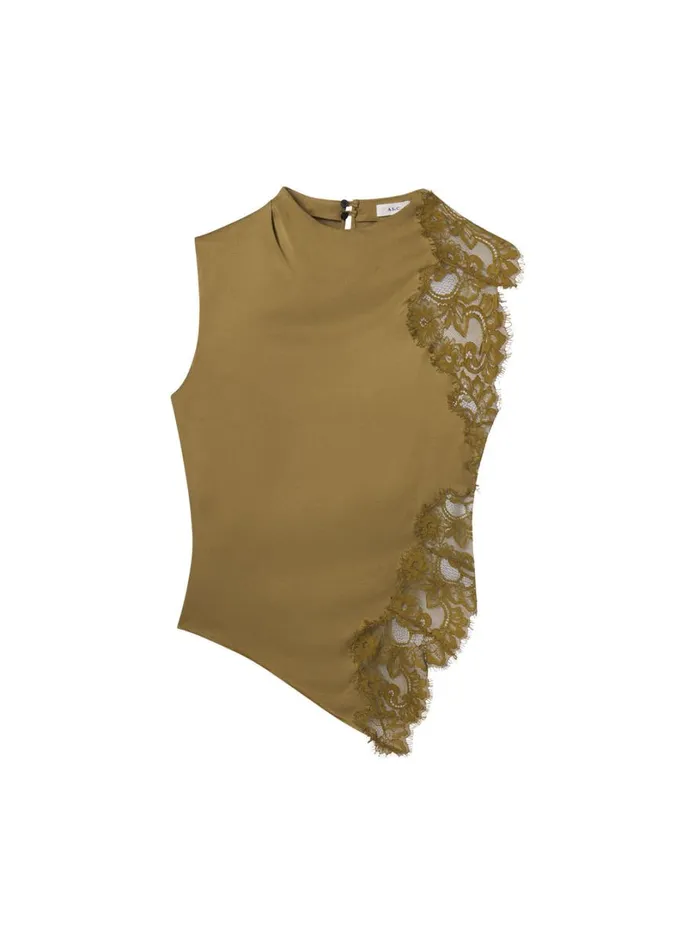 Women Tops ALC Gracie Satin And Lace Sleeveless Top Pyrite