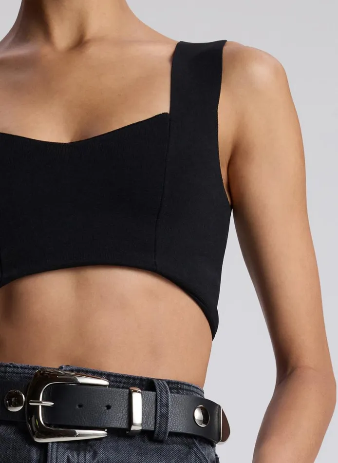 Women Tops ALC Jordana Compact Knit Bra Black