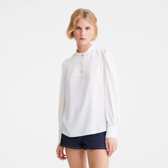 Women Tops and Blouses Longchamp Blouse Ecru Women Tops and Blouses Longchamp Blouse Ecru