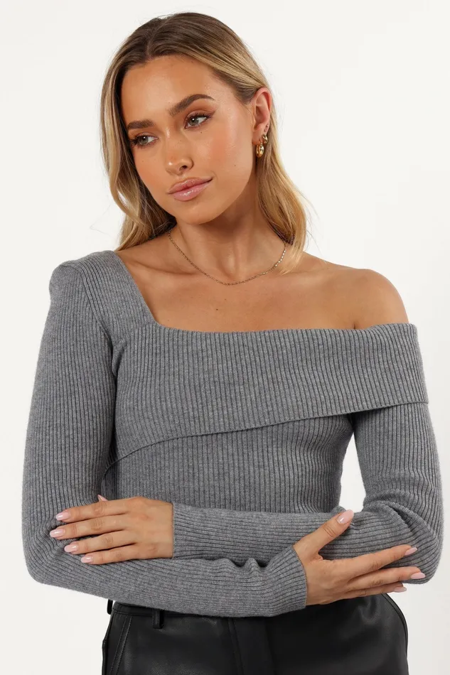 Women Tops Petal and Pup Aleena Knit Top Grey
