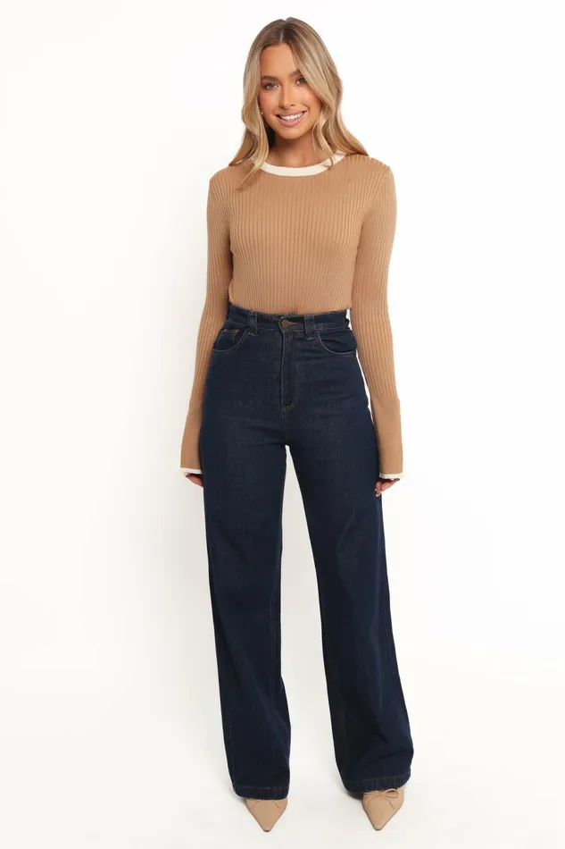 Women Tops Petal and Pup Lizbeth Knit Top Tan White
