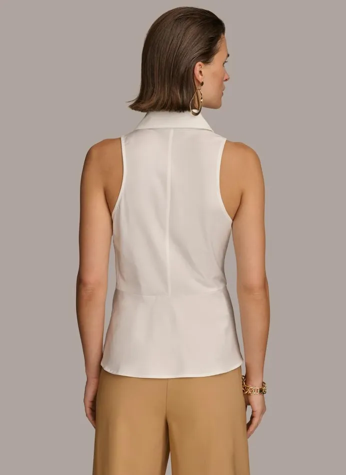 Women TORTOISE HARDWARE KNOT TOP Cream Donna Karan New York Sweaters And Tops Women TORTOISE HARDWARE KNOT TOP Cream Donna Karan New York Sweaters And Tops