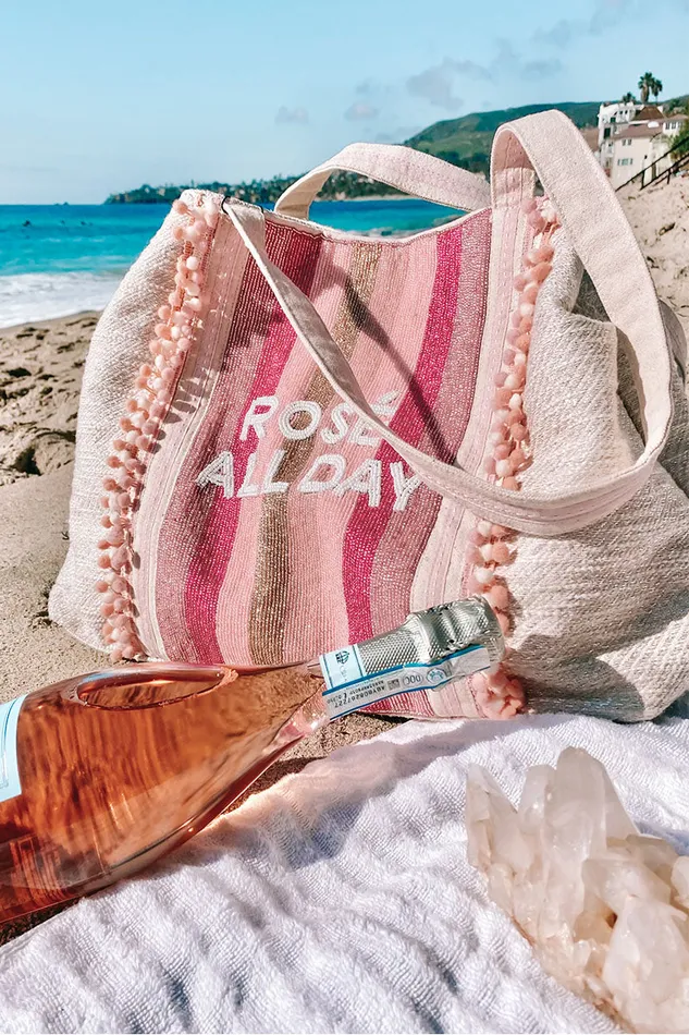Women Travel and Beach Bags America and Beyond Rose All Day Pink Large Tote
