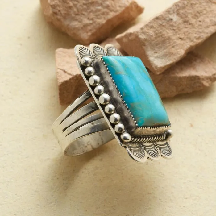 Women Treasured Turquoise Ring Sundance Catalog Rings