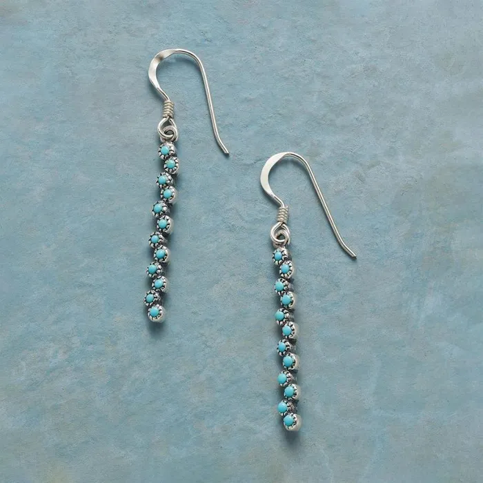 Women Turquoise Flowerfall Earrings Sundance Catalog Earrings