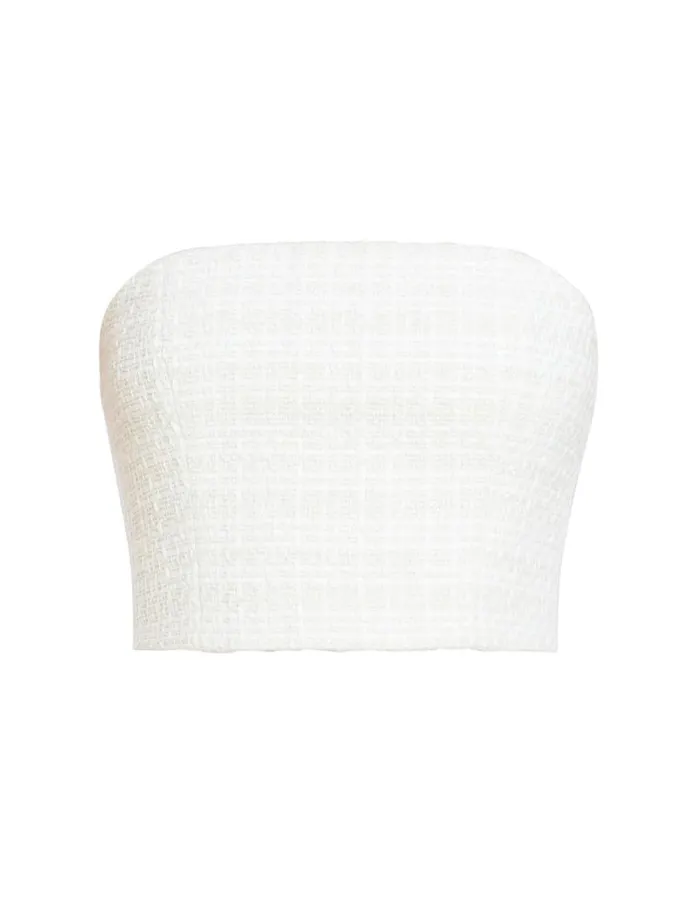 Women Tweed Crop Top Gardenia BCBG Suiting Women Tweed Crop Top Gardenia BCBG Suiting