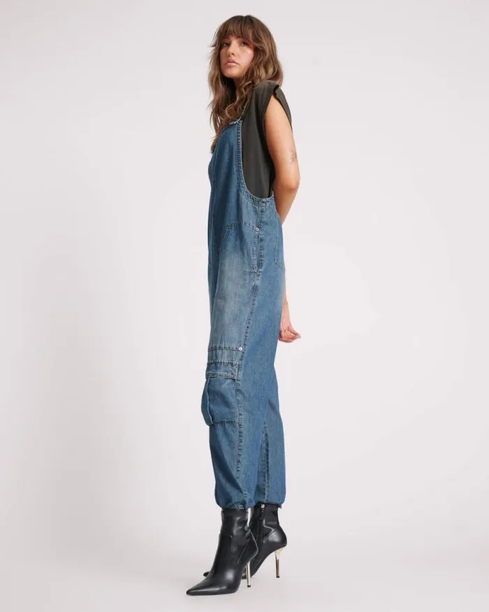 Women USED BLUE HEROES JUMPSUIT One Teaspoon Denim Jumpsuits Women USED BLUE HEROES JUMPSUIT One Teaspoon Denim Jumpsuits