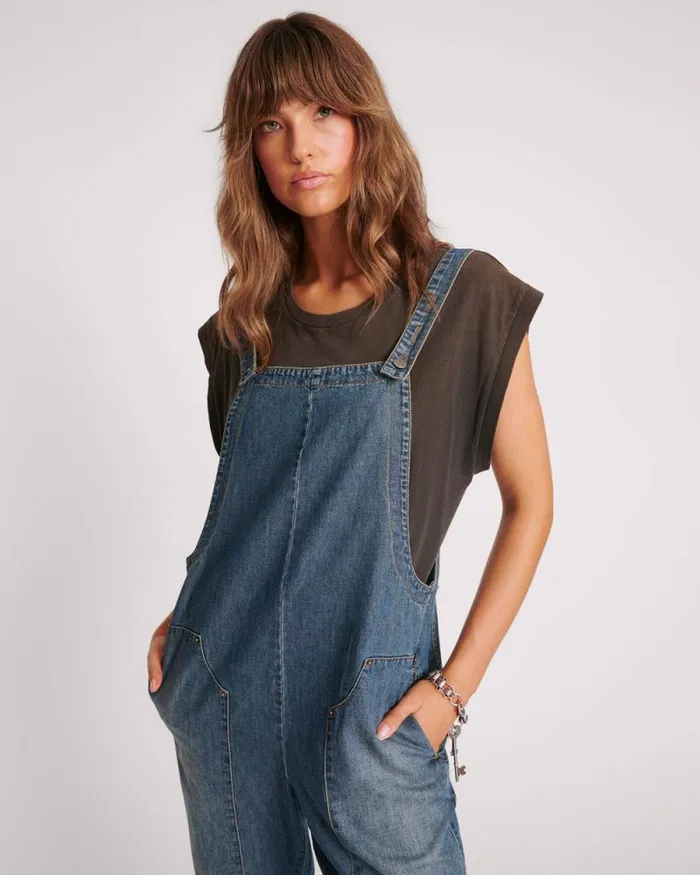 Women USED BLUE HEROES JUMPSUIT One Teaspoon Denim Jumpsuits Women USED BLUE HEROES JUMPSUIT One Teaspoon Denim Jumpsuits