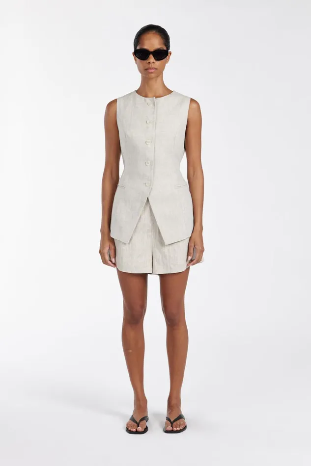 Women Vests DISSH ALESSIA NATURAL LINEN VEST