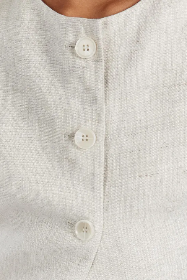 Women Vests DISSH ALESSIA NATURAL LINEN VEST
