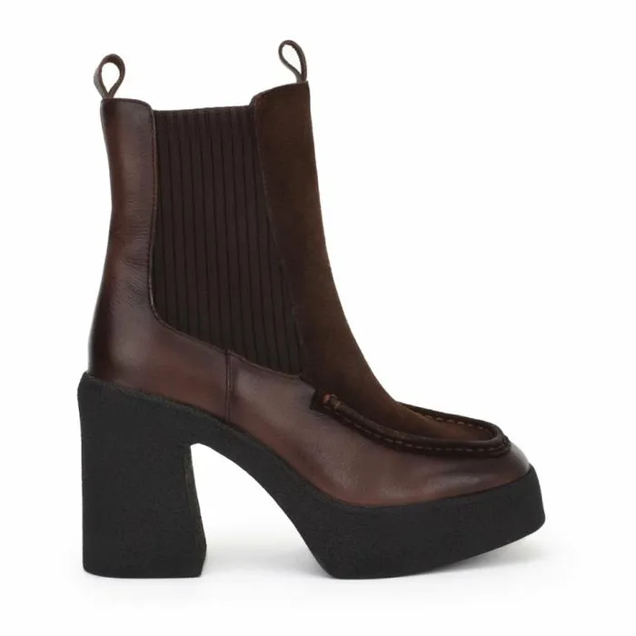 Women Vintage Havana Boots Booties HENRY 8211 BROWN Brown