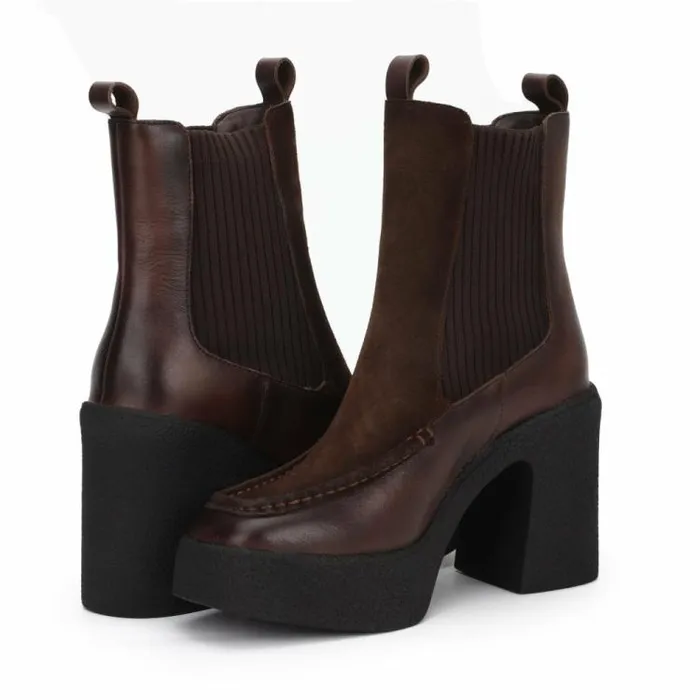 Women Vintage Havana Boots Booties HENRY 8211 BROWN Brown