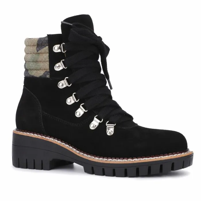 Women Vintage Havana Boots Booties Pontiac 8211 Black Camo Black Camo