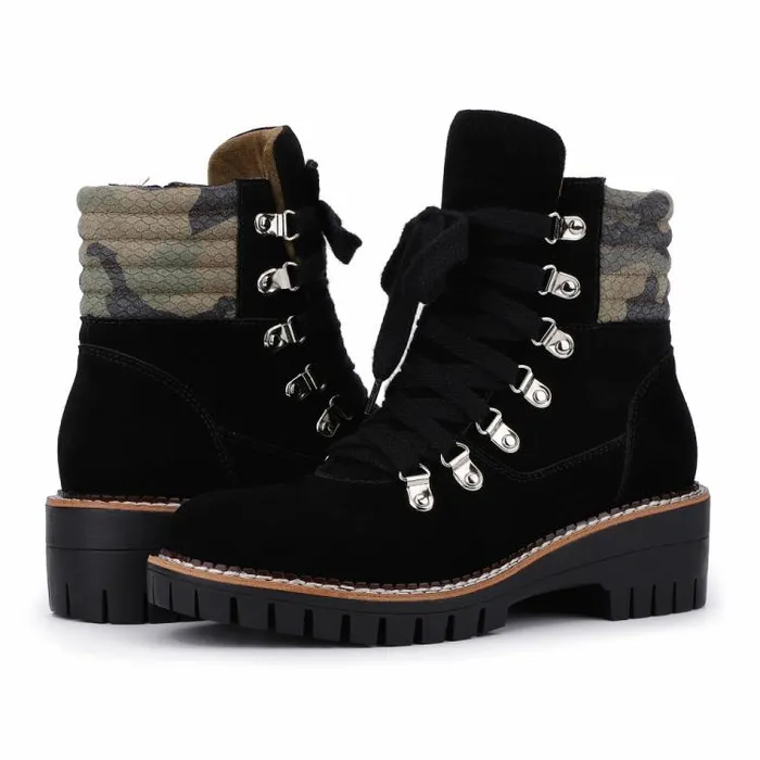 Women Vintage Havana Boots Booties Pontiac 8211 Black Camo Black Camo