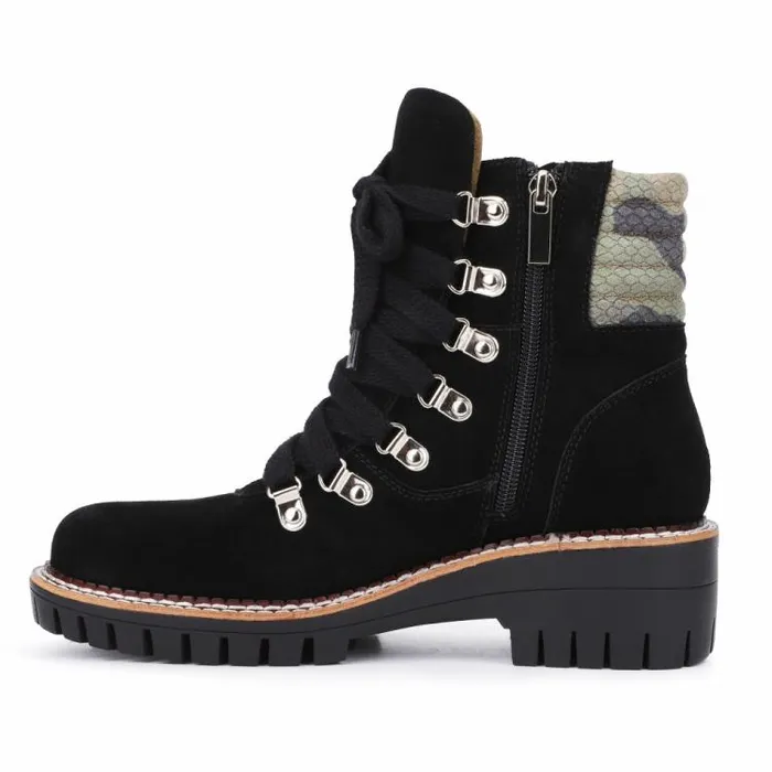 Women Vintage Havana Boots Booties Pontiac 8211 Black Camo Black Camo