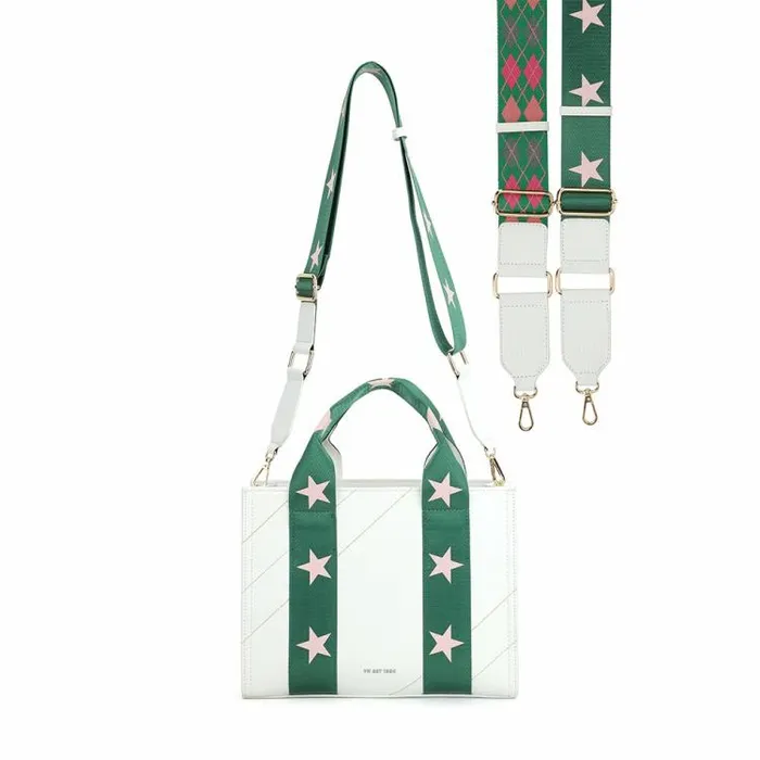 Women Vintage Havana Crossbody RENEE 5 BAG 8211 WHITE GREEN