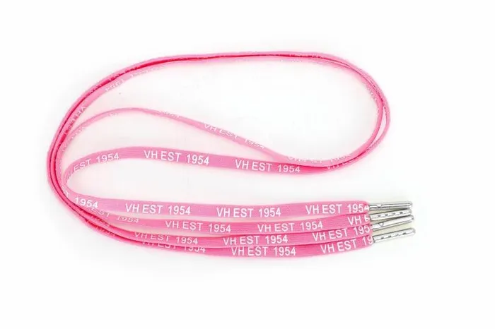 Women Vintage Havana Shoe Laces PINK WHITE SILVER TIP LACES Women Vintage Havana Shoe Laces PINK WHITE SILVER TIP LACES
