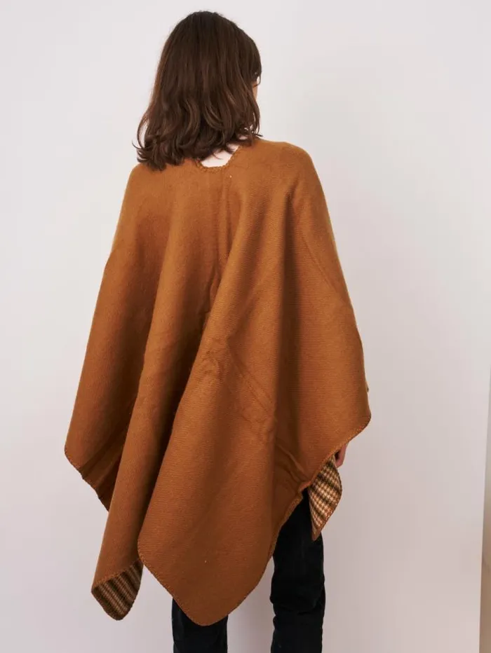 Women Vintage Havana Sweaters WHIPSTITCH RUANA 8211 TANIVORY One Size