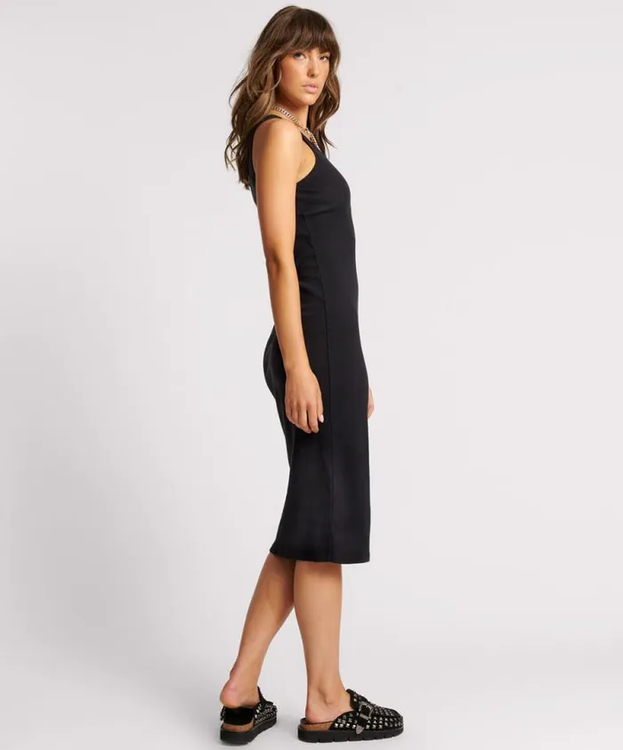 Women WASHED BLACK ONE TEASPOON RIB SINGLET DRESS One Teaspoon Midi and Maxi Dresses Women WASHED BLACK ONE TEASPOON RIB SINGLET DRESS One Teaspoon Midi and Maxi Dresses